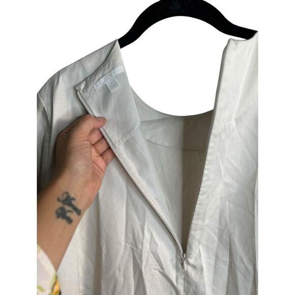 Cos Ruffle Asymmetrical Tunic Top Size 12 Victorian Neutral Elevated Basics - Picture 9 of 14